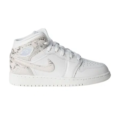 Pre-owned Air Jordan 1 Mid Gs 'white Field Silver' | Kid's Size 5