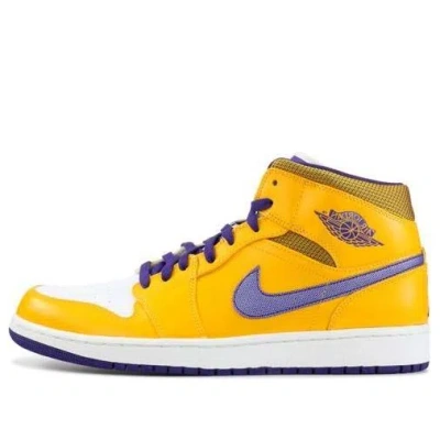 Air Jordan 1 Mid 'lakers' In Yellow