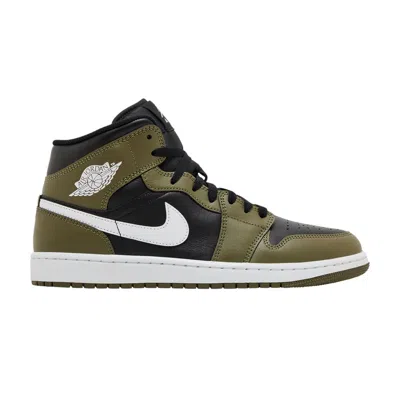 Pre-owned Air Jordan 1 Mid 'medium Olive' In Green