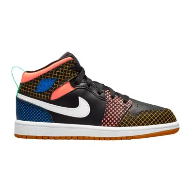 Pre-owned Air Jordan 1 Mid Mmd Ps 'multi Grid' | Black | Kid's Size 2.5