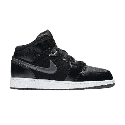 Pre-owned Air Jordan 1 Mid Premium Gs 'black Dark Grey'