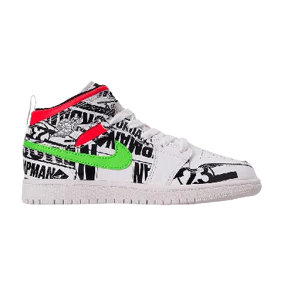 Pre-owned Air Jordan 1 Mid Ps 'all Over Logos' In White