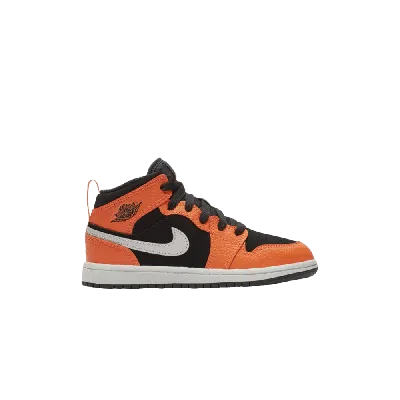 Pre-owned Air Jordan 1 Mid Ps 'black Cone' In Orange