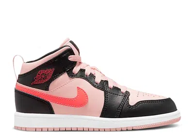 Air Jordan Kids'  1 Mid Ps 'black Pink Crimson'