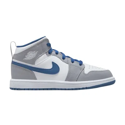 Pre-owned Air Jordan 1 Mid Ps 'cement True Blue' | Grey | Kid's Size 2.5