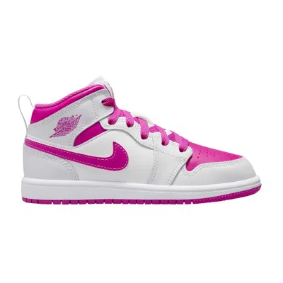 Pre-owned Air Jordan 1 Mid Ps 'fire Pink' | White | Kid's Size 1.5