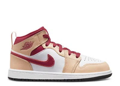 Air Jordan 1 Mid Ps 'light Curry Cardinal Red' In Neutral