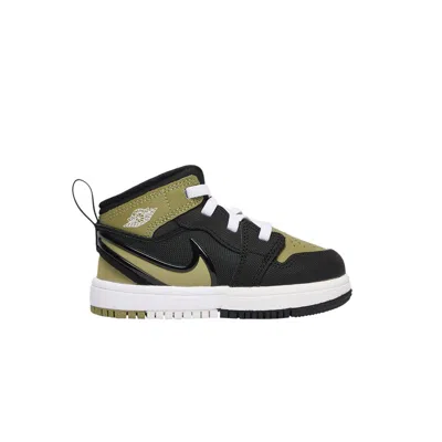 Pre-owned Air Jordan 1 Mid Rm Easyon Td 'black Dusty Olive' | Infant Size 8