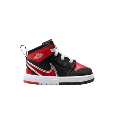 Pre-owned Air Jordan 1 Mid Rm Easyon Td 'bred' | Infant Size 4 In Red