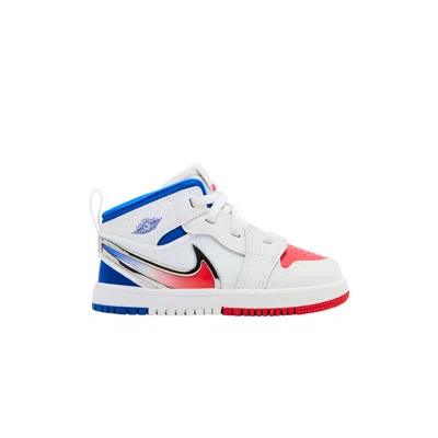 Pre-owned Air Jordan 1 Mid Rm Easyon Td 'white Racer Blue Red' | Infant Size 4