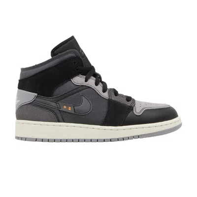 Pre-owned Air Jordan 1 Mid Se Craft Gs 'inside Out - Black' | Kid's Size 5