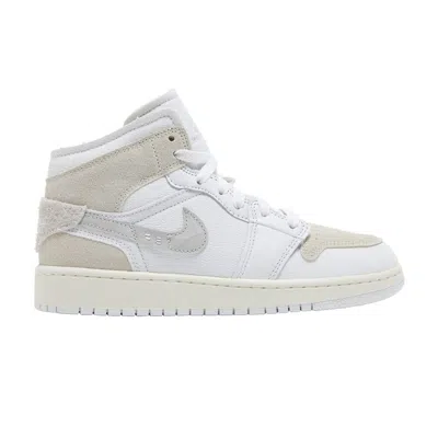 Pre-owned Air Jordan 1 Mid Se Craft Gs 'inside Out - White Sail' | Kid's Size 3.5