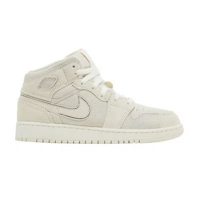 Pre-owned Air Jordan 1 Mid Se Craft Gs 'pale Ivory' | Cream | Kid's Size 3.5