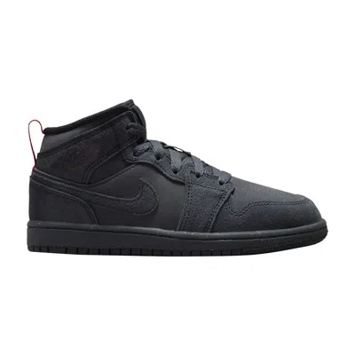 Pre-owned Air Jordan 1 Mid Se Craft Ps 'dark Smoke Red' | Grey | Kid's Size 13