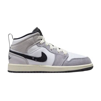 Pre-owned Air Jordan 1 Mid Se Craft Ps 'inside Out - Cement Grey' | Kid's Size 2.5 In Gray