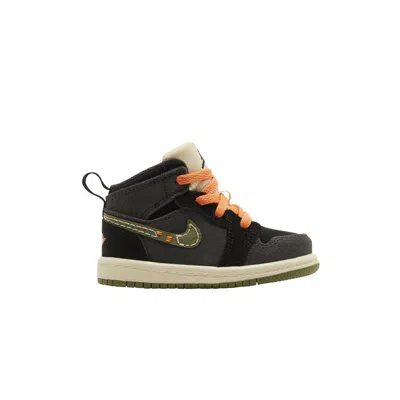 Pre-owned Air Jordan 1 Mid Se Craft Td 'anthracite Light Olive' | Black | Infant Size 2