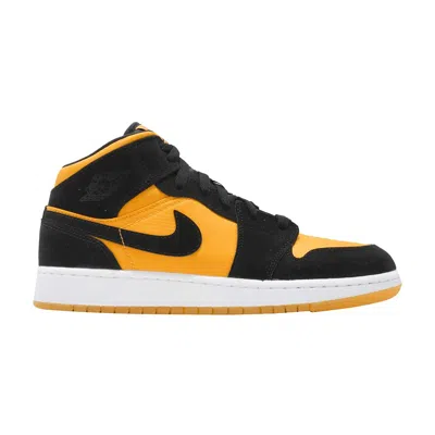 Pre-owned Air Jordan 1 Mid Se Gc Gs 'university Gold' | Black | Kid's Size 6