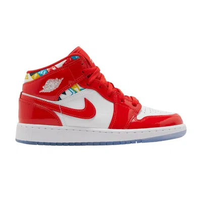 Pre-owned Air Jordan 1 Mid Se Gs 'barcelona Sweater' | Red | Kid's Size 3.5