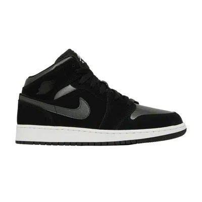 Pre-owned Air Jordan 1 Mid Se Gs 'black Anthracite' | Kid's Size 4