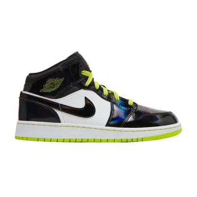 Pre-owned Air Jordan 1 Mid Se Gs 'black Cyber' | Kid's Size 4