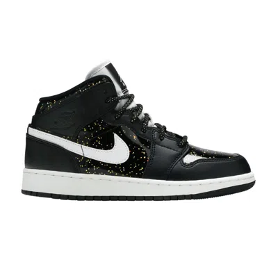 Pre-owned Air Jordan 1 Mid Se Gs 'black Glitter' | Kid's Size 4.5