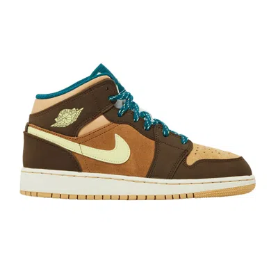 Pre-owned Air Jordan 1 Mid Se Gs 'cacao Wow' | Brown | Kid's Size 3.5
