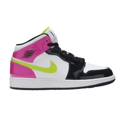 Pre-owned Air Jordan 1 Mid Se Gs 'cyber Active Fuchsia' | White | Kid's Size 6.5