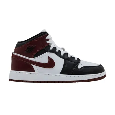 Pre-owned Air Jordan 1 Mid Se Gs 'dark Pony' | White | Kid's Size 6.5