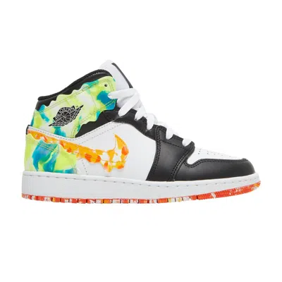 Pre-owned Air Jordan 1 Mid Se Gs 'drip' | Black | Kid's Size 6