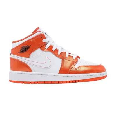 Pre-owned Air Jordan 1 Mid Se Gs 'electro Orange' | Kid's Size 6