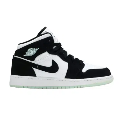 Pre-owned Air Jordan 1 Mid Se Gs 'glow In The Dark Panda' | White | Kid's Size 5.5