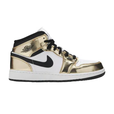 Pre-owned Air Jordan 1 Mid Se Gs 'metallic Gold' | Kid's Size 9
