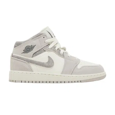 Pre-owned Air Jordan 1 Mid Se Gs 'neutral Grey Sail' | Kid's Size 6 In Gray