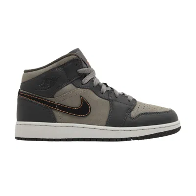 Pre-owned Air Jordan 1 Mid Se Gs 'night Stadium' | Grey | Kid's Size 4