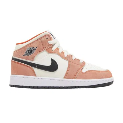 Pre-owned Air Jordan 1 Mid Se Gs 'orange Suede' | Kid's Size 3.5