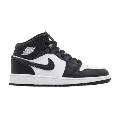 Pre-owned Air Jordan 1 Mid Se Gs 'panda Elephant' | Black | Kid's Size 5