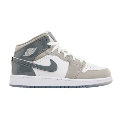 Pre-owned Air Jordan 1 Mid Se Gs 'patent Cool Grey' | Kid's Size 6 In Gray