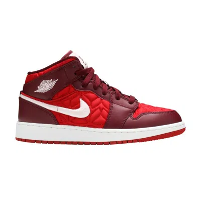 Pre-owned Air Jordan 1 Mid Se Gs 'red Quilted' | Kid's Size 5.5