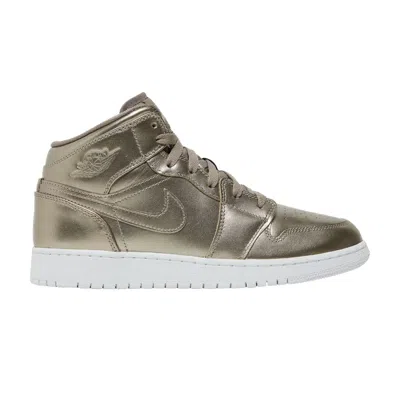 Pre-owned Air Jordan 1 Mid Se Gs 'sepia Stone' | Grey | Kid's Size 5.5 In Gray