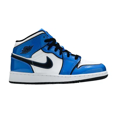 Pre-owned Air Jordan 1 Mid Se Gs 'signal Blue' | Kid's Size 4