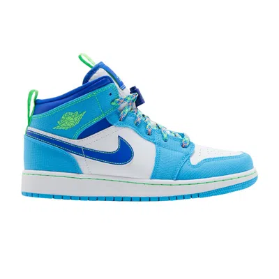Pre-owned Air Jordan 1 Mid Se Gs 'sprite' | Blue | Kid's Size 6.5