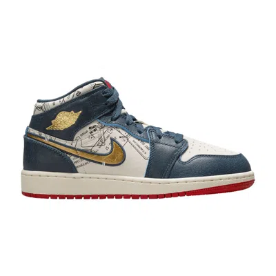 Pre-owned Air Jordan 1 Mid Se Gs 'take Flight' | Blue | Kid's Size 7