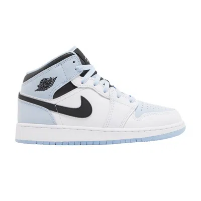 Pre-owned Air Jordan 1 Mid Se Gs 'white Ice Blue' | Kid's Size 7