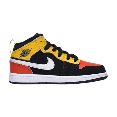 Pre-owned Air Jordan 1 Mid Se Ps 'amarillo Team Orange' | Black | Kid's Size 1.5