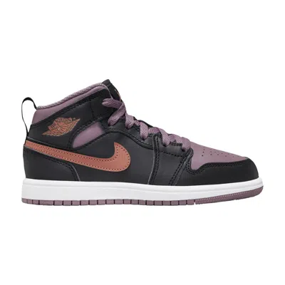 Pre-owned Air Jordan 1 Mid Se Ps 'black Sky J Mauve' | Kid's Size 13.5