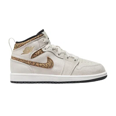 Pre-owned Air Jordan 1 Mid Se Ps 'brown Elephant' | Kid's Size 2