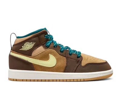 Air Jordan 1 Mid Se Ps 'cacao Wow' In Brown