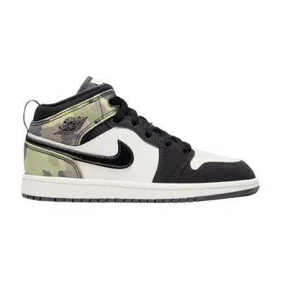 Pre-owned Air Jordan 1 Mid Se Ps 'camo' | Black | Kid's Size 12.5