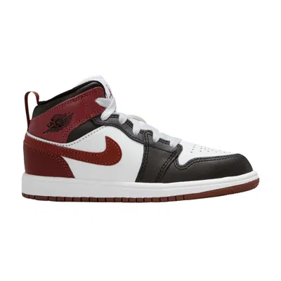 Pre-owned Air Jordan 1 Mid Se Ps 'dark Pony' | Red | Kid's Size 11.5