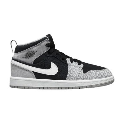 Pre-owned Air Jordan 1 Mid Se Ps 'elephant Toe' | Grey | Kid's Size 2.5